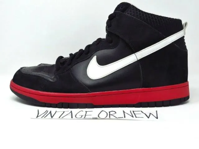 2010 nike dunk high black sport red white 317982-009 sz 13