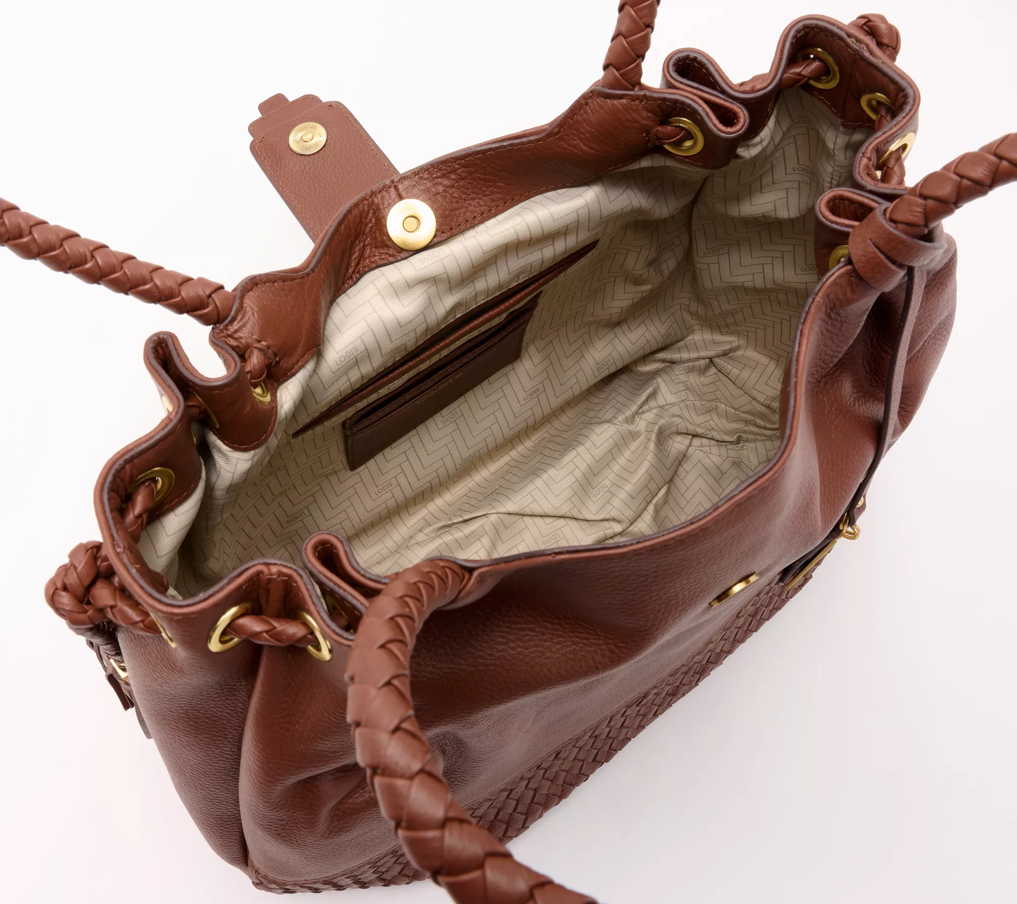 "As Is" LODIS Woven Leather Cinch Amal Tote