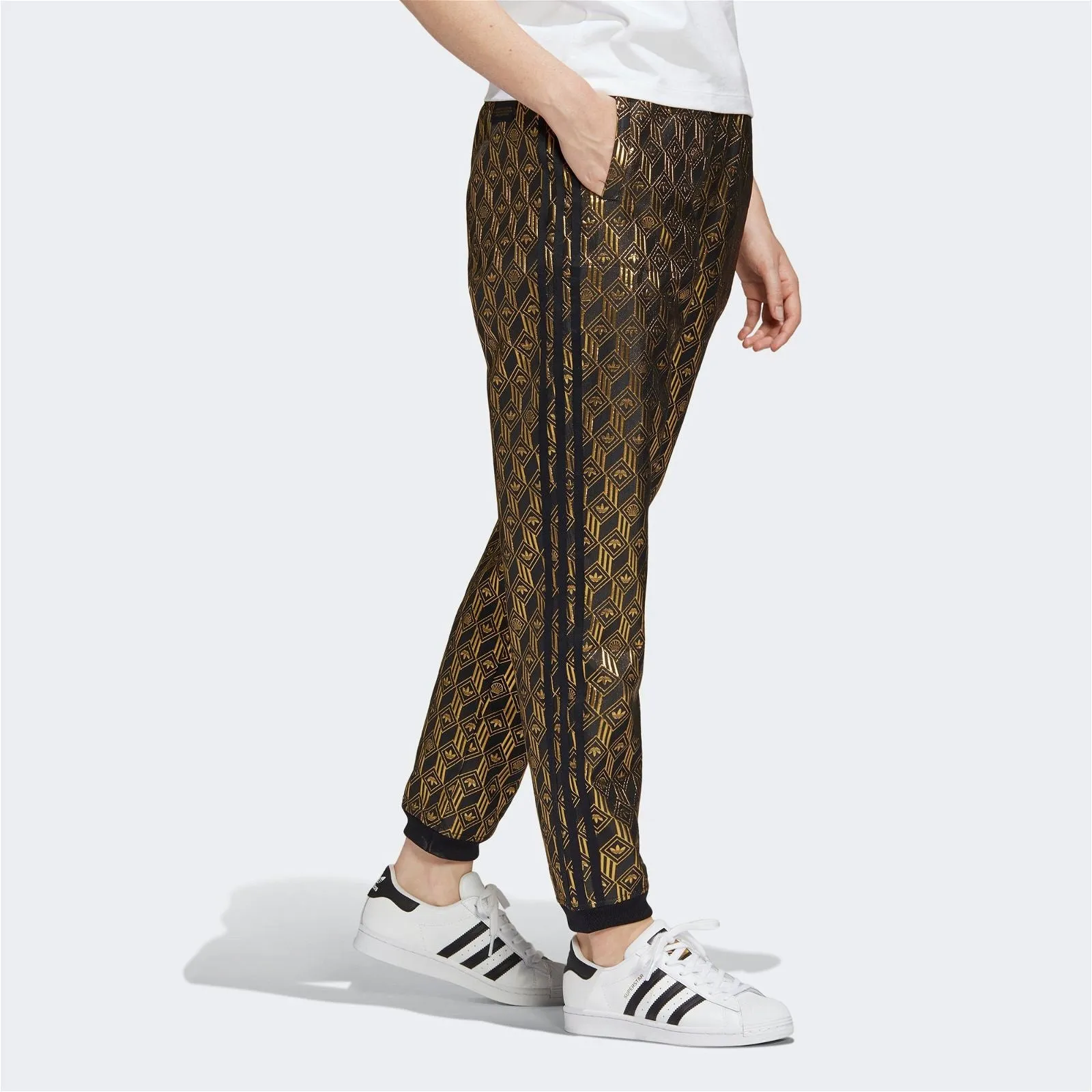 adidas Originals Women's Premium Superstar Track Pants - Black & Gold