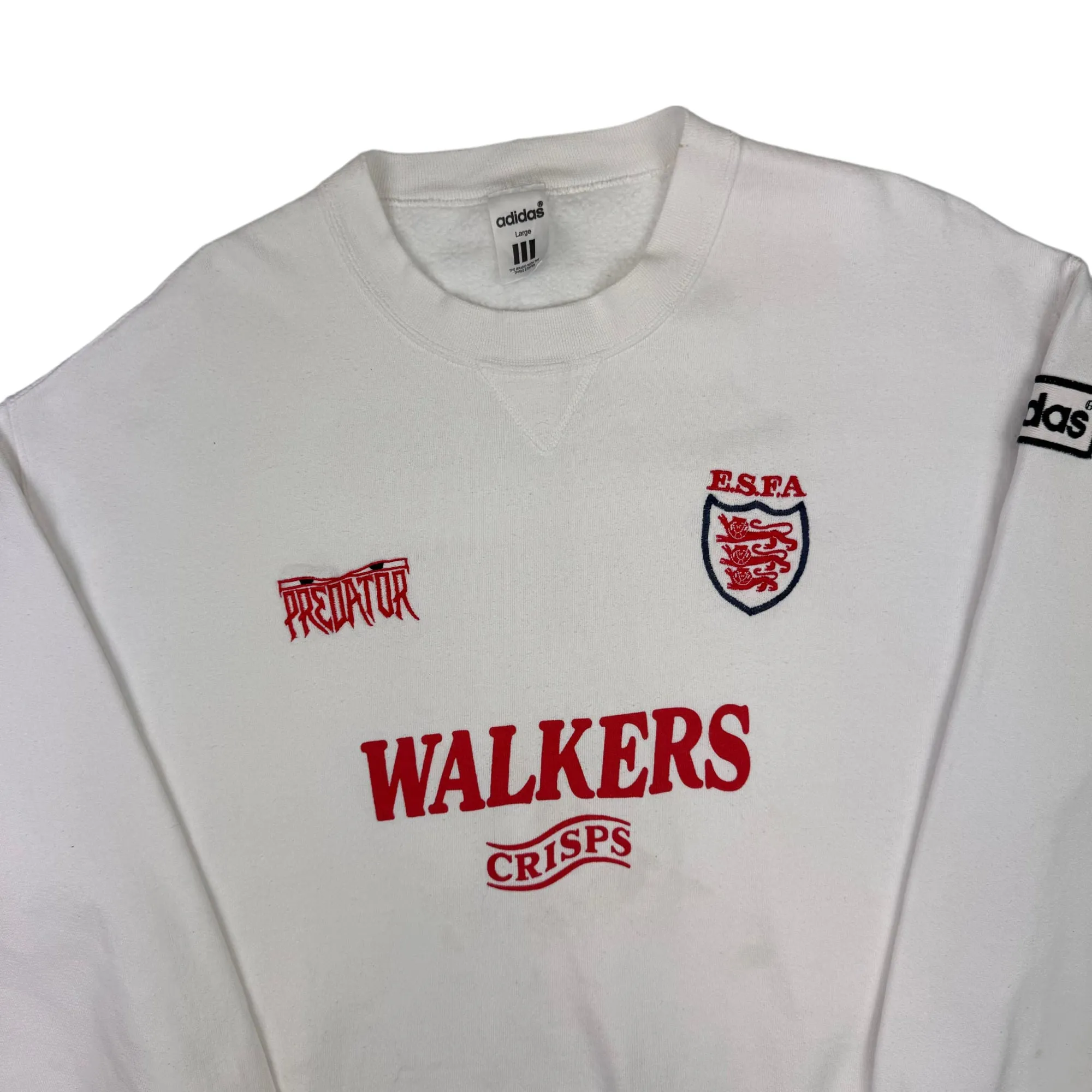 Adidas Predator England Walkers Crisps White Sweatshirt Rare