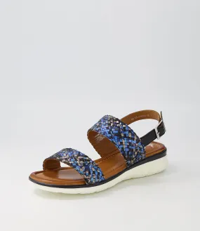 ARA Kreta 02 Navy Multi Leather Sandals