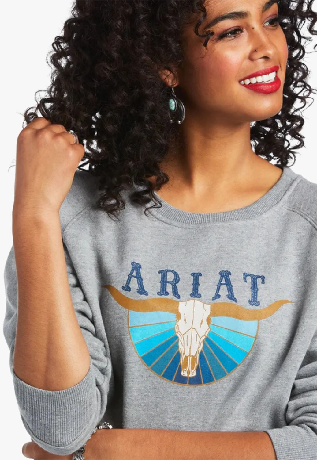 Ariat Womens REAL Pacific Steer Head Pullover