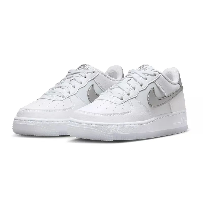 Baskets Nike Air Force 1 Junior - Blanc/Gris - Femme