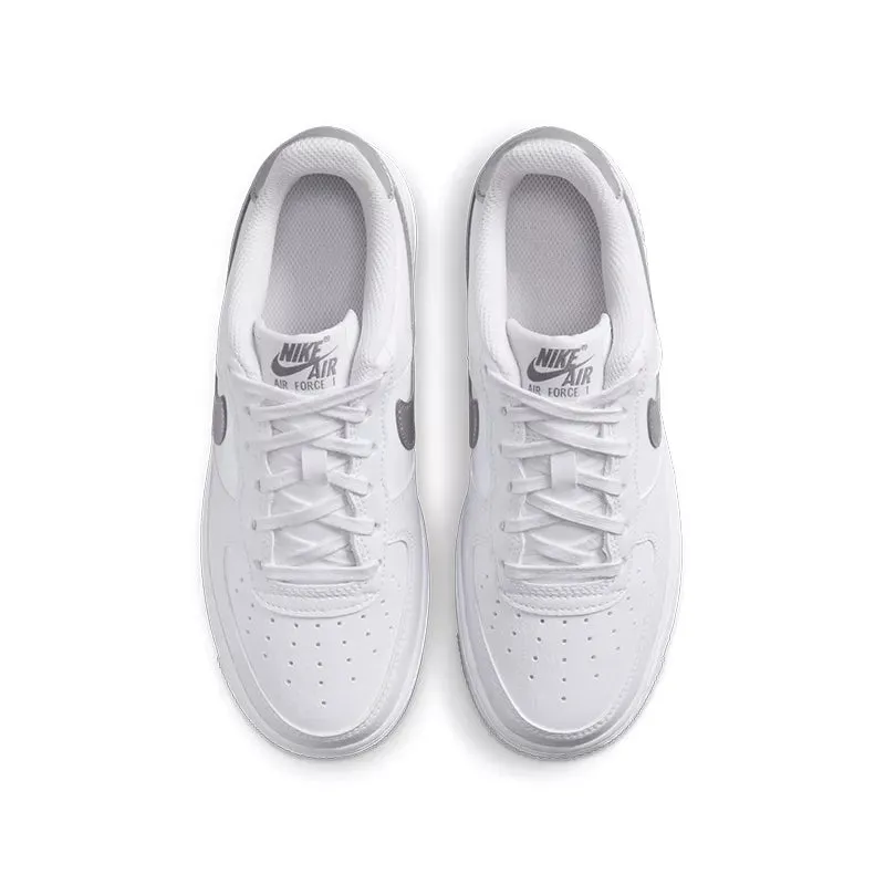 Baskets Nike Air Force 1 Junior - Blanc/Gris - Femme