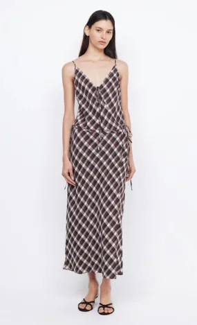 Bec and Bridge      BEC + BRIDGE - CHIARA WRAP MAXI DRESS (BASKET WEAVE CHECK)  FINAL SALE