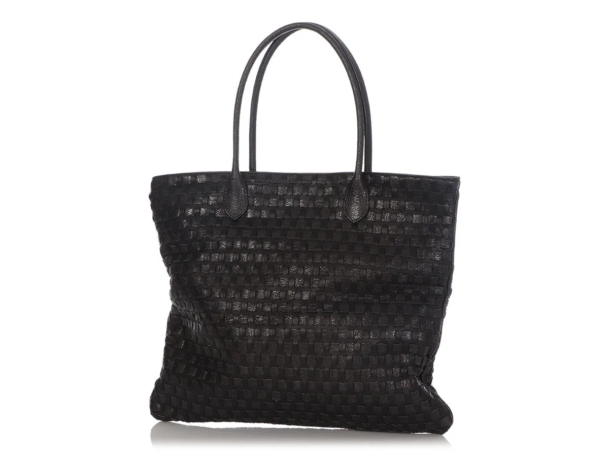 Bottega Veneta Black Basket Weave Tote