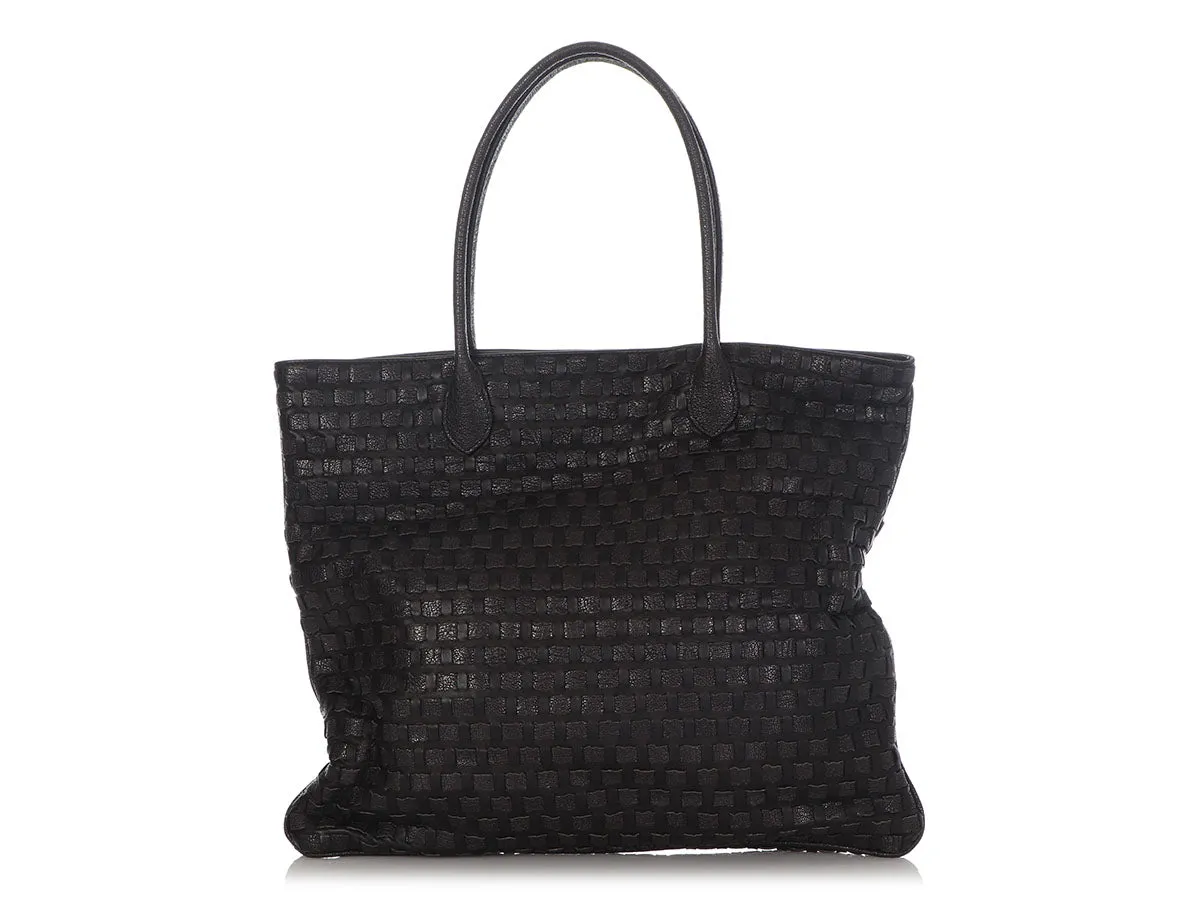 Bottega Veneta Black Basket Weave Tote