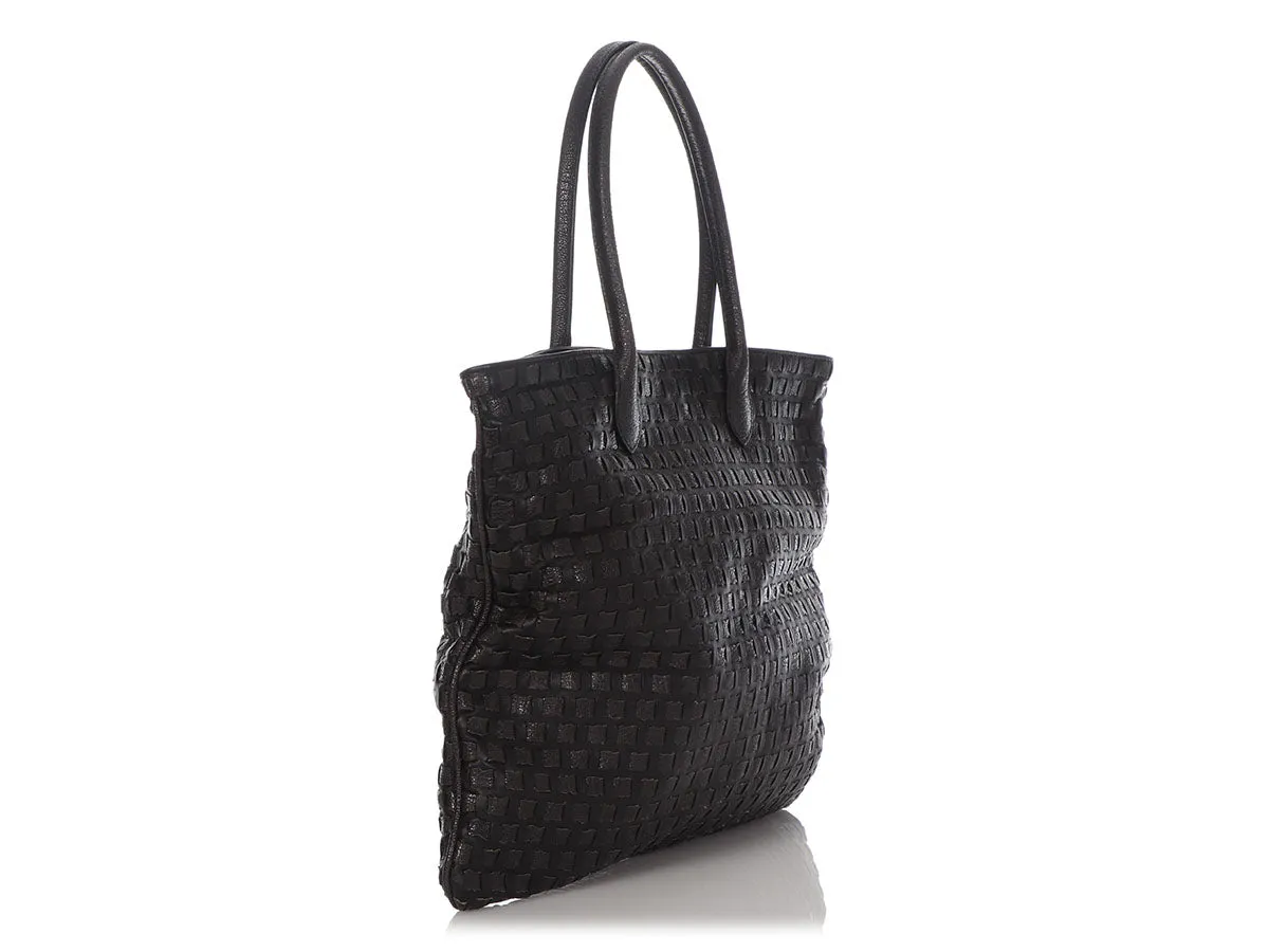 Bottega Veneta Black Basket Weave Tote