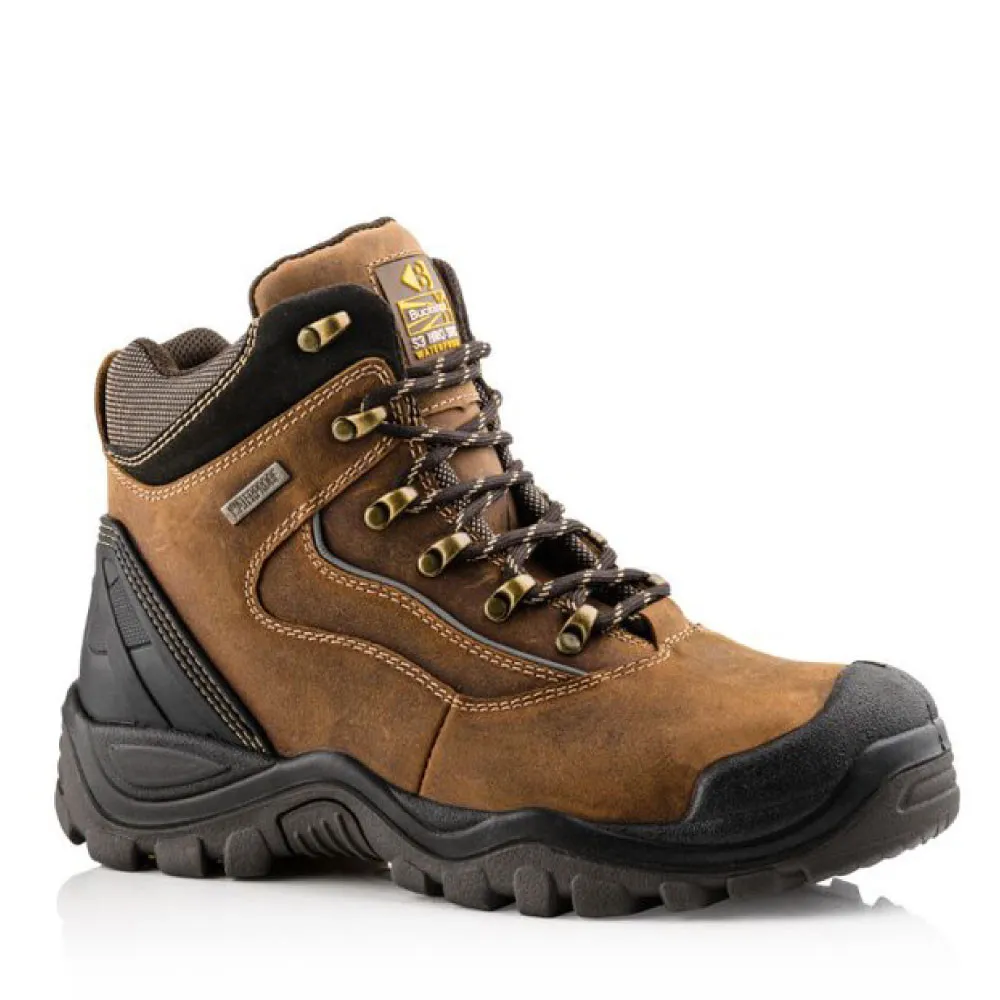 Buckler BSH002 Buckshot S3 Brown Hiker Style Waterproof Safety Lace Boot Size 9