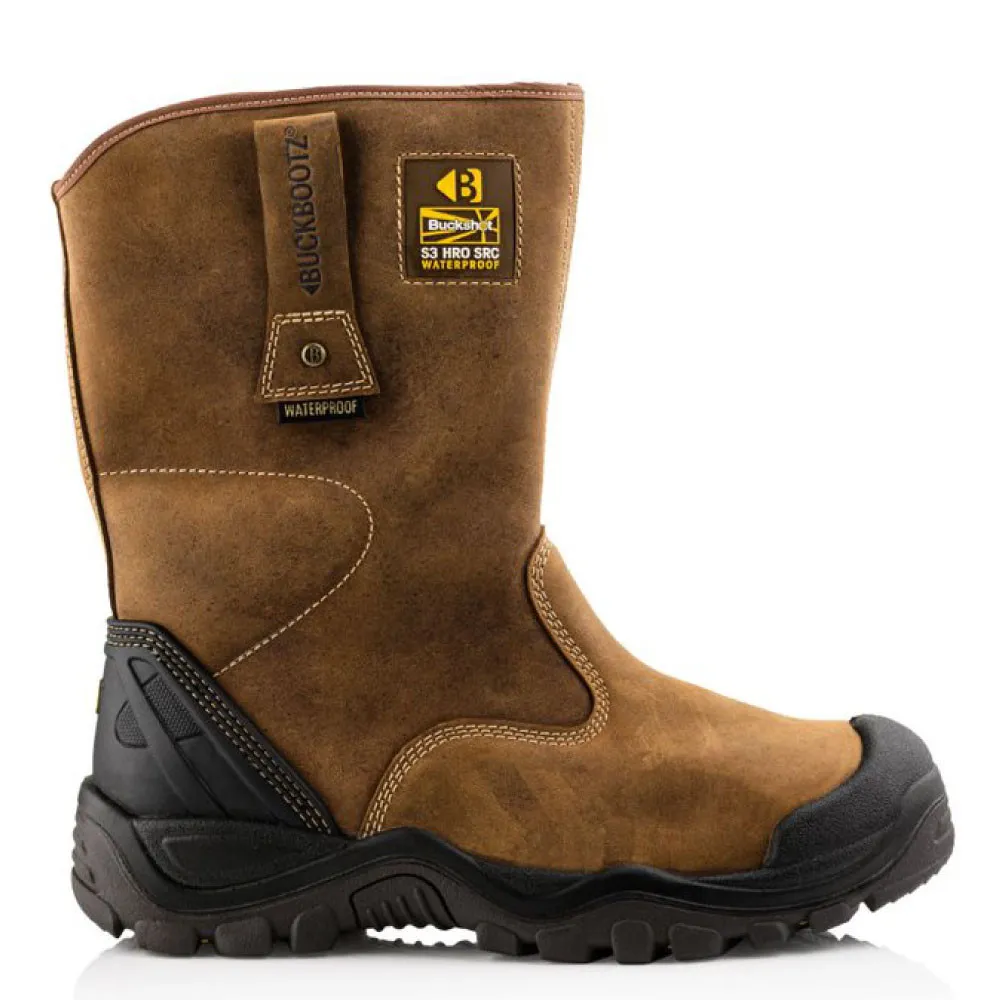 Buckler Buckbootz BSH010 Buckshot Pro Safety Rigger Boot Waterproof Brown Size 8