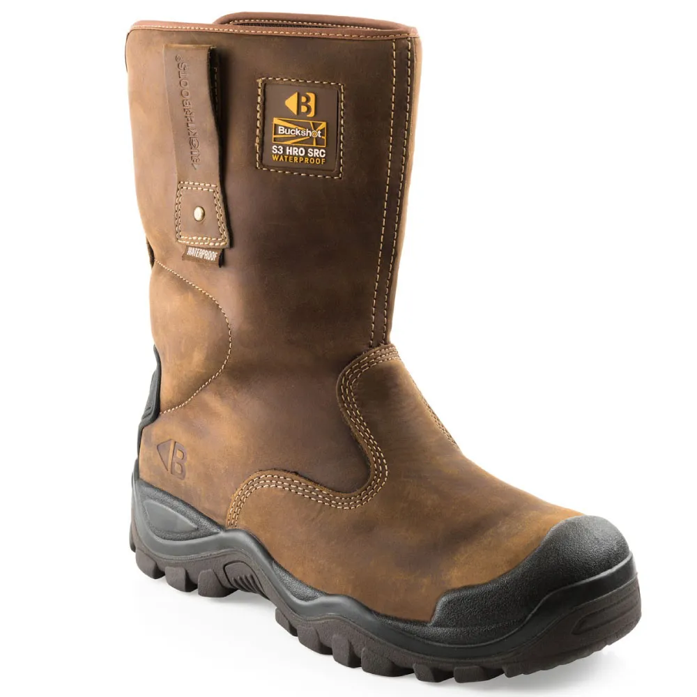 Buckler Buckbootz BSH010 Buckshot Pro Safety Rigger Boot Waterproof Brown Size 8