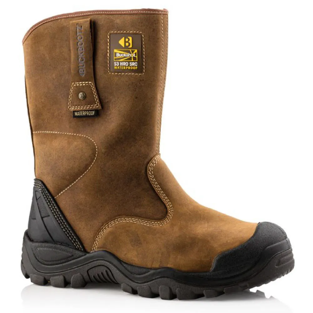 Buckler Buckbootz BSH010 Buckshot Pro Safety Rigger Boot Waterproof Brown Size 8