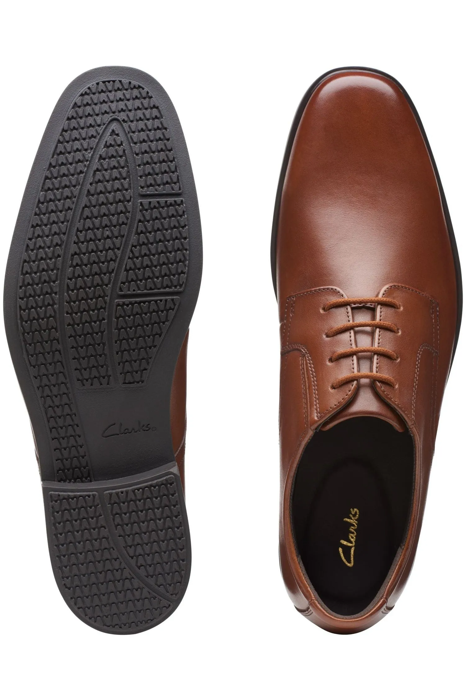 Clarks Howard Walk Dark Tan Leather