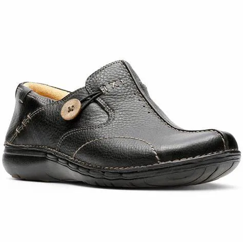 Clarks Un Loop - Black Leather