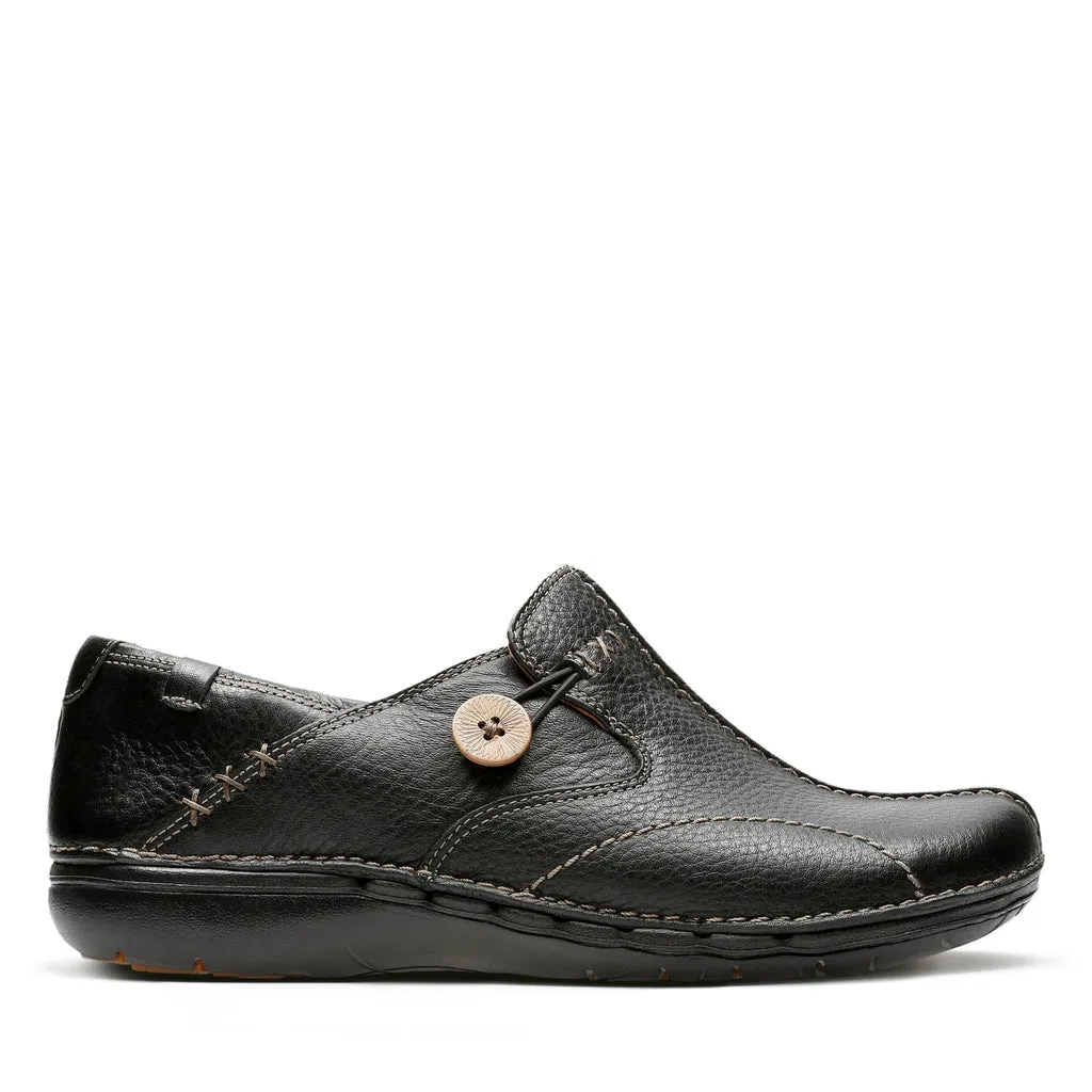 Clarks Un Loop - Black Leather