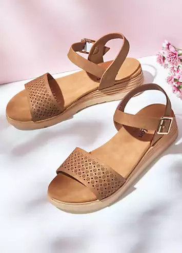 Cotton Traders Adjustable Laser Cut Sandals | Grattan