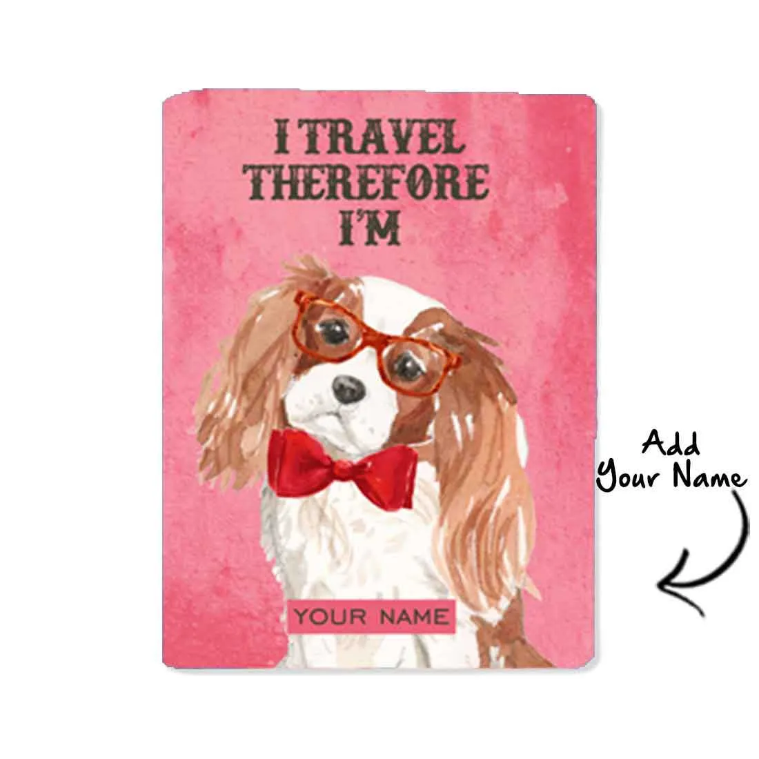 Customized Passport Cover Travel Suitcase Tag - Cute Dog