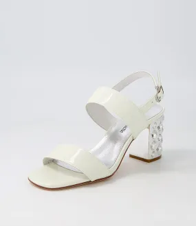 DJANGO & JULIETTE Ubrent Ivory Patent Leather Sandals