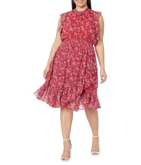 Draper James Plus Size Kacey Faux Wrap Dress in Ditsy Floral