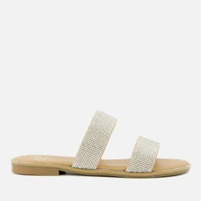 Dune London Loyale Diamente Double Strap Sandals