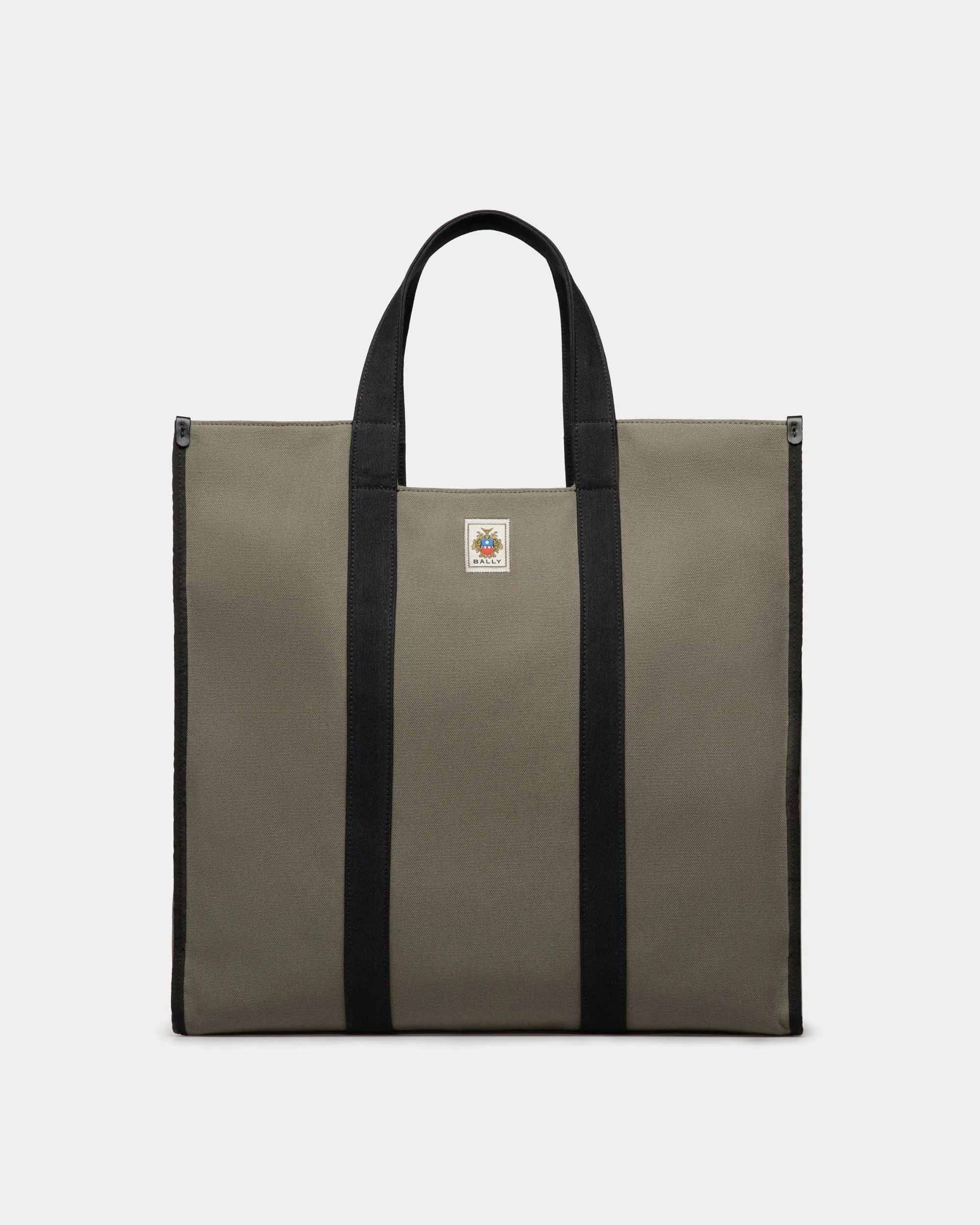 Easy Bally Tote In Military Green Cotton Canvas