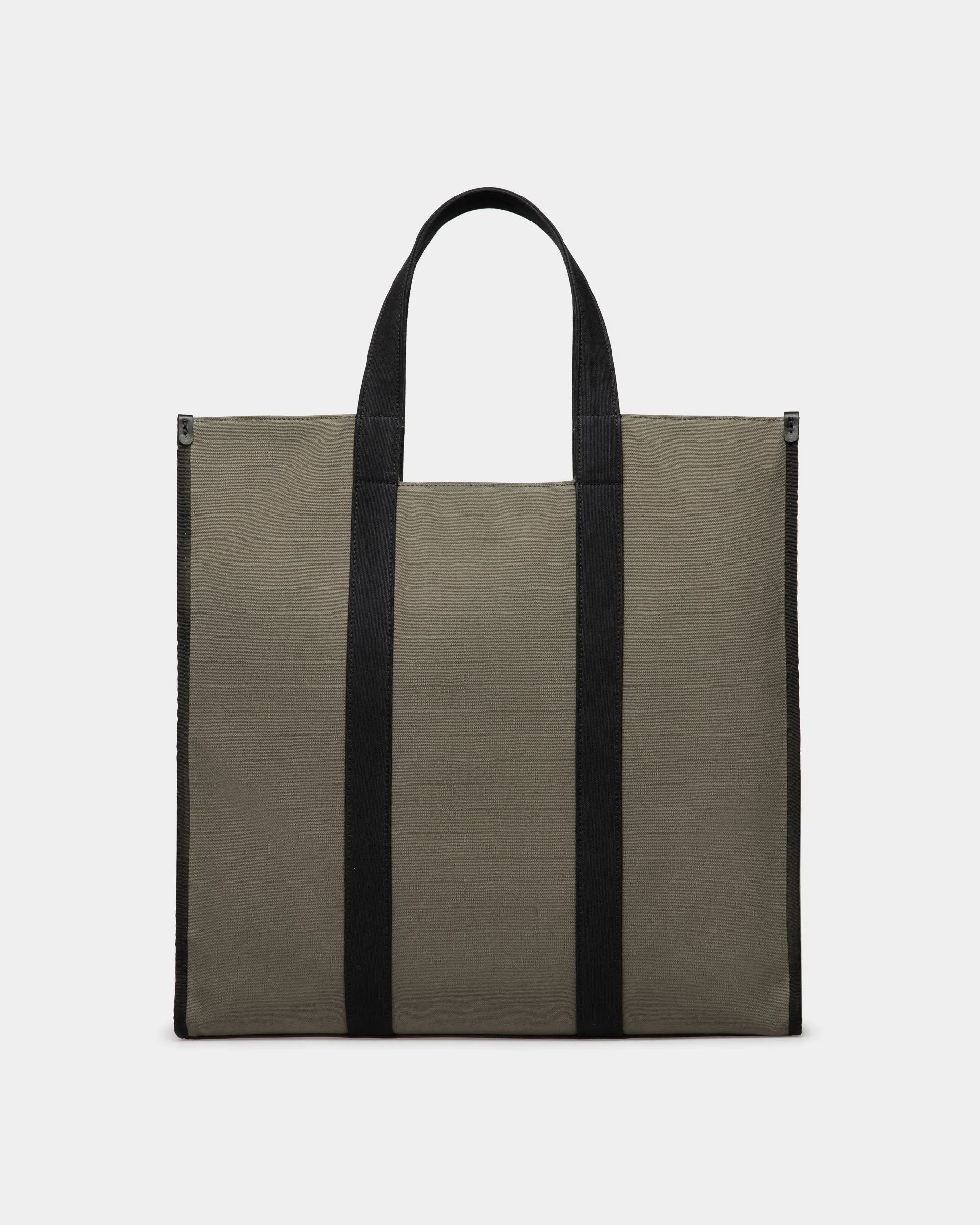 Easy Bally Tote In Military Green Cotton Canvas