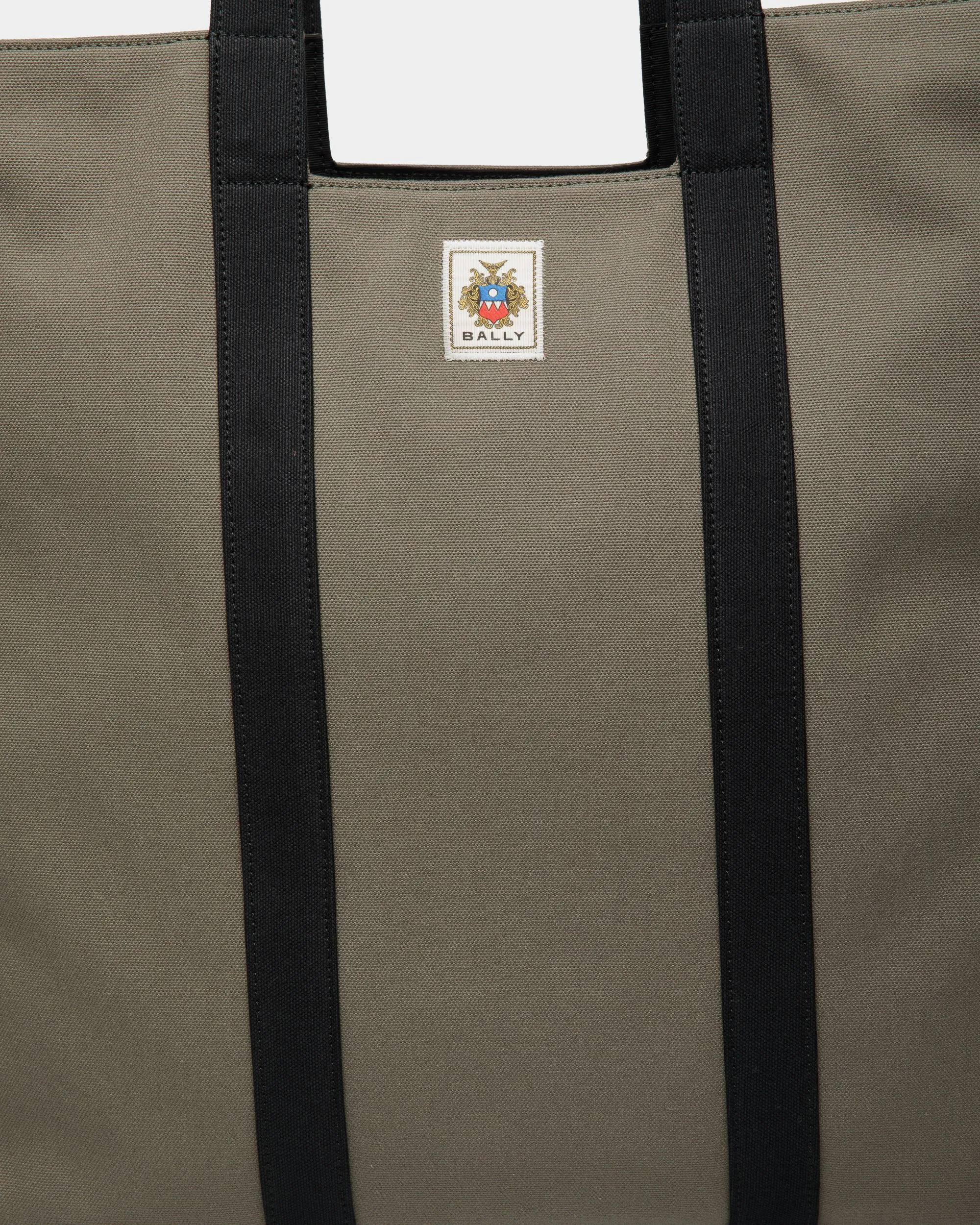 Easy Bally Tote In Military Green Cotton Canvas