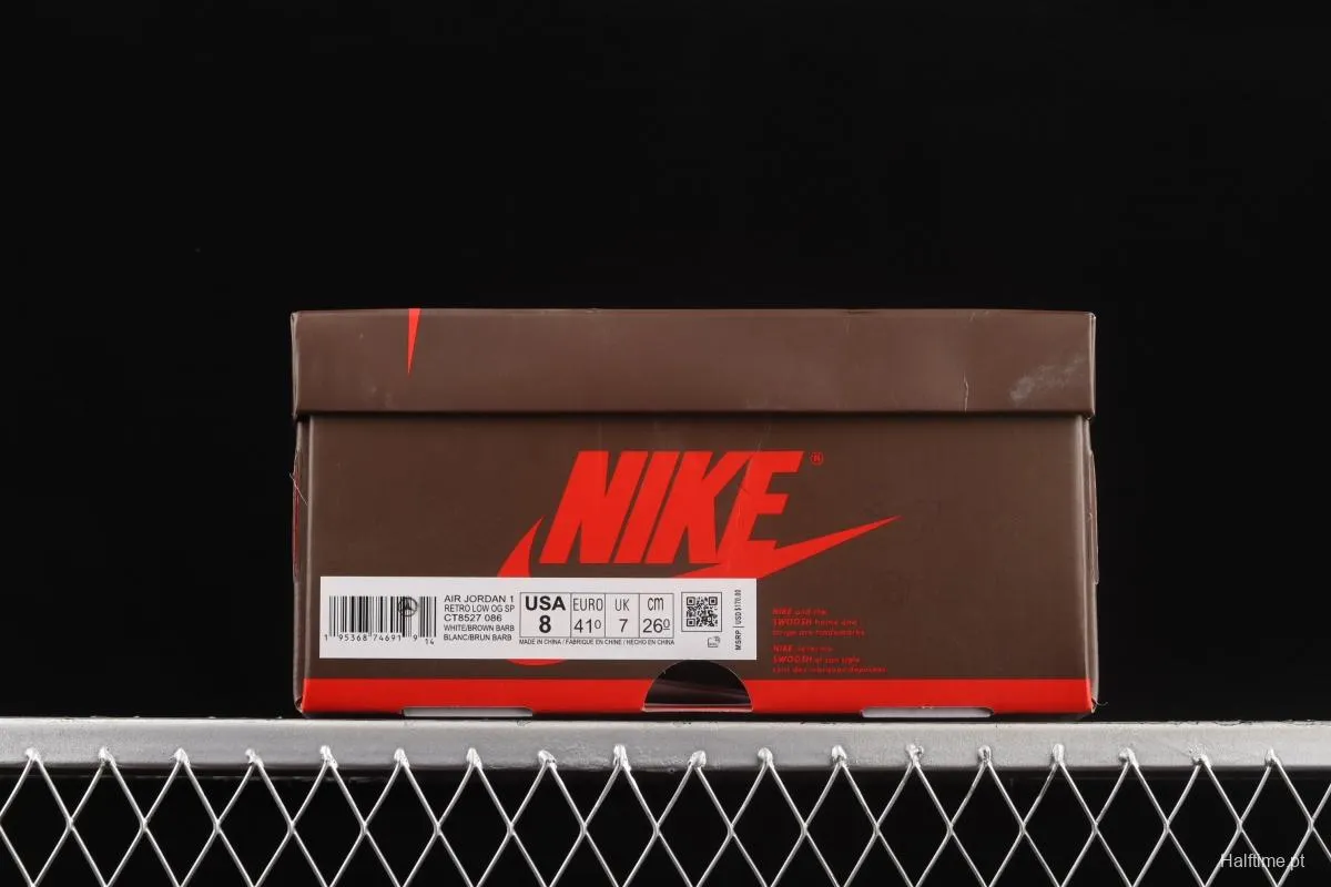 Fragment design x Travis Scott x NIKE Air Jordan 1 Low OG TS Joint Lightning Barb CT8527-086