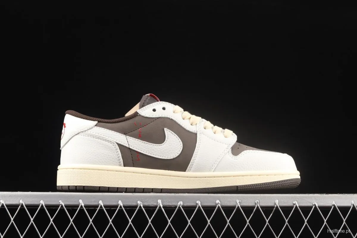 Fragment design x Travis Scott x NIKE Air Jordan 1 Low OG TS Joint Lightning Barb CT8527-086