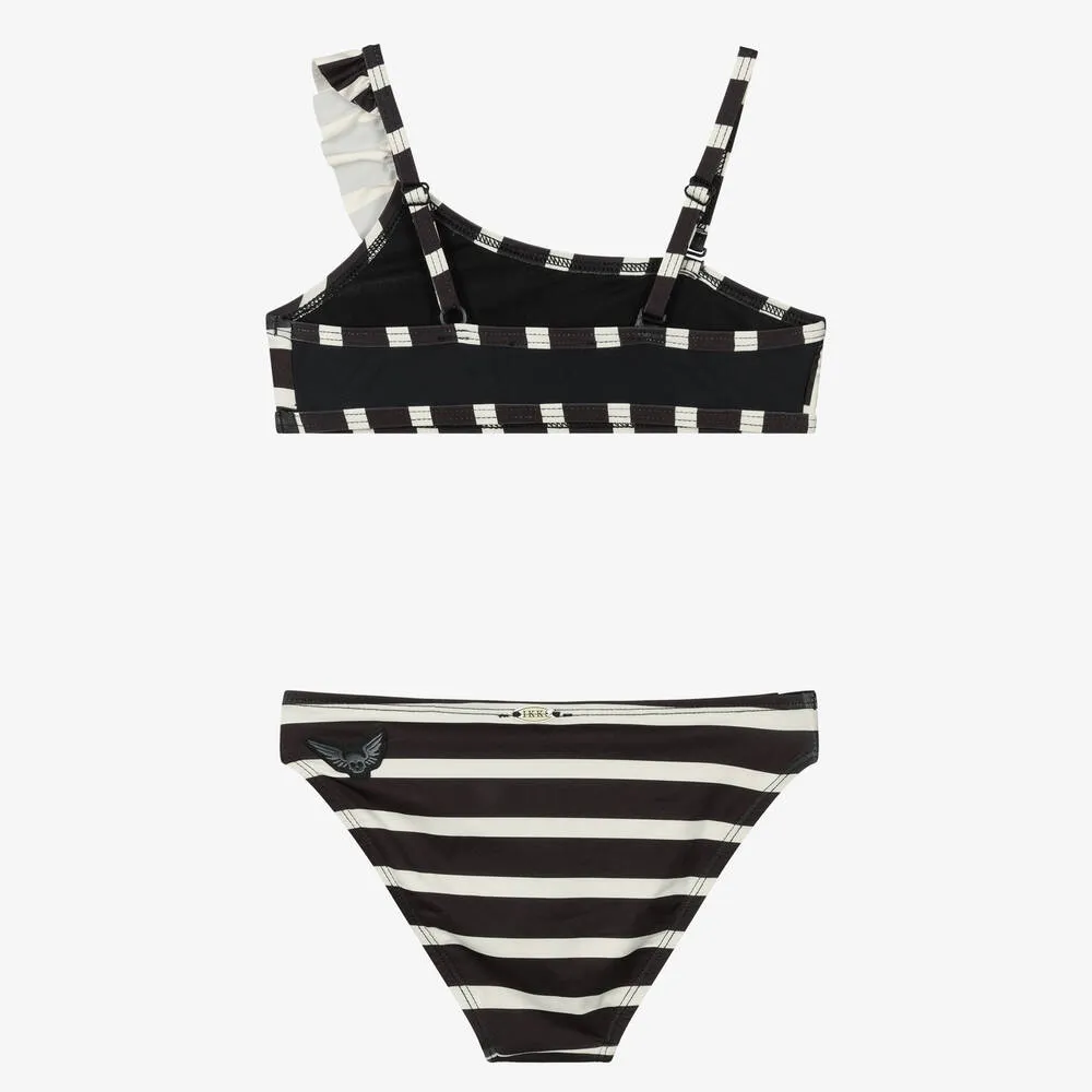 Girls Black & Ivory Bikini