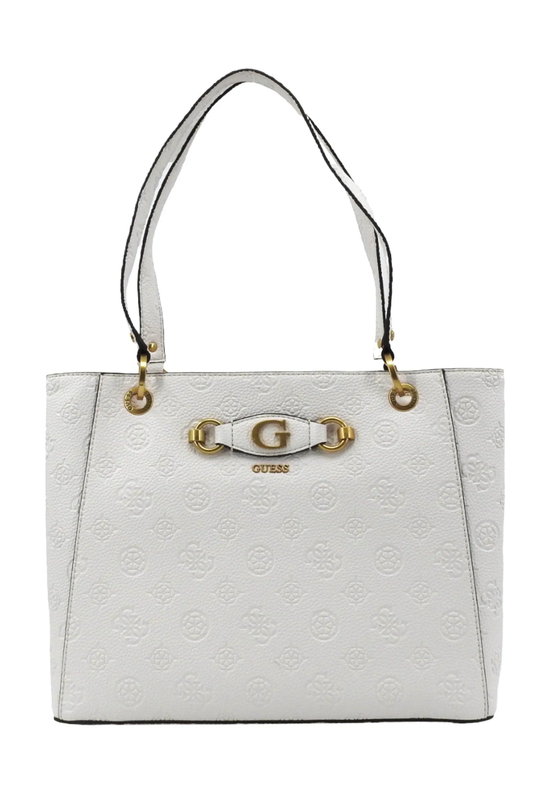 GUESS Izzy Peony Borsa Donna Tote Stone Logo Bianco PD920925