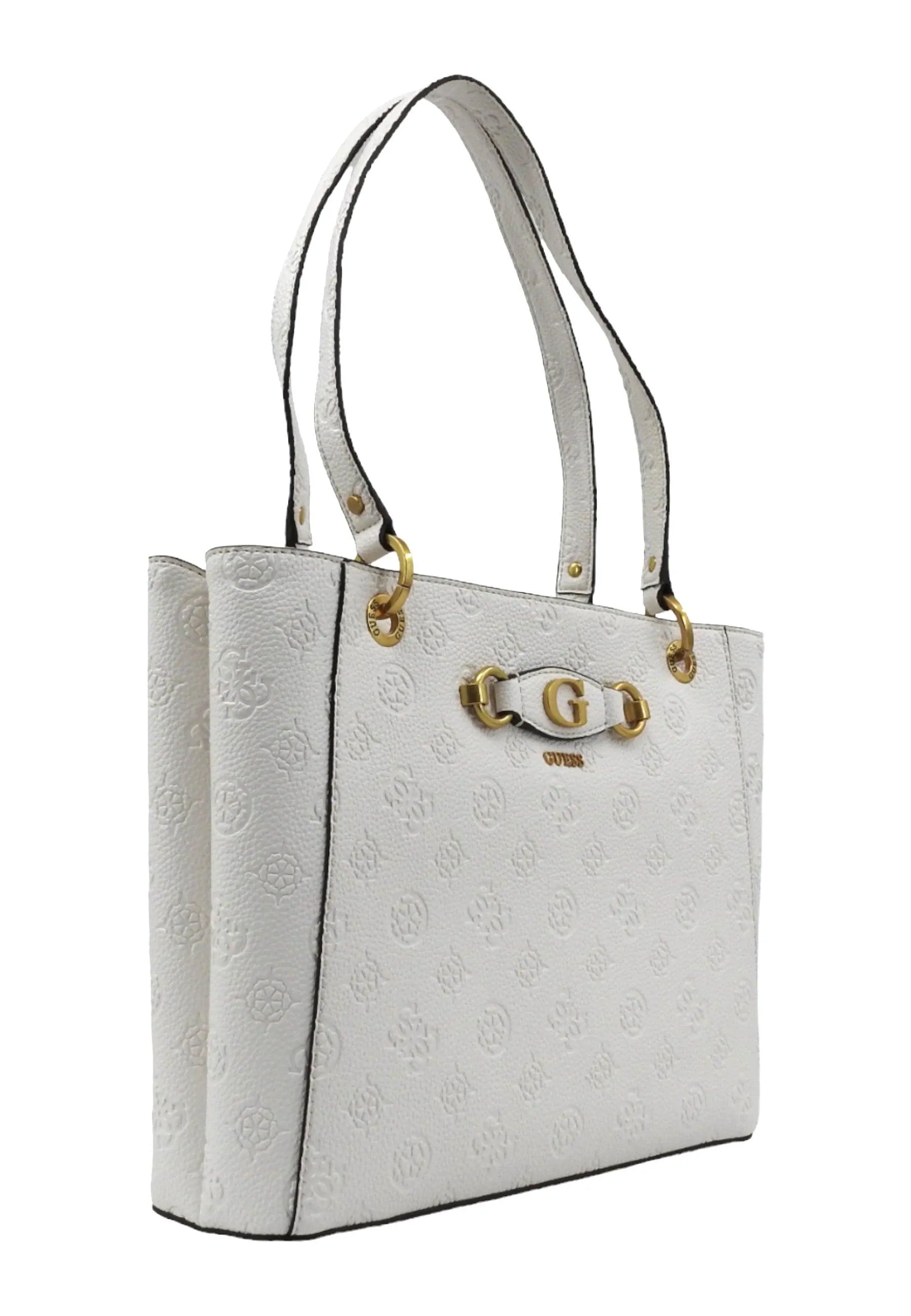 GUESS Izzy Peony Borsa Donna Tote Stone Logo Bianco PD920925