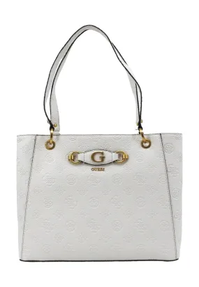 GUESS Izzy Peony Borsa Donna Tote Stone Logo Bianco PD920925