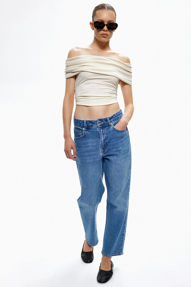 High Rise Slim Straight Ankle Jeans