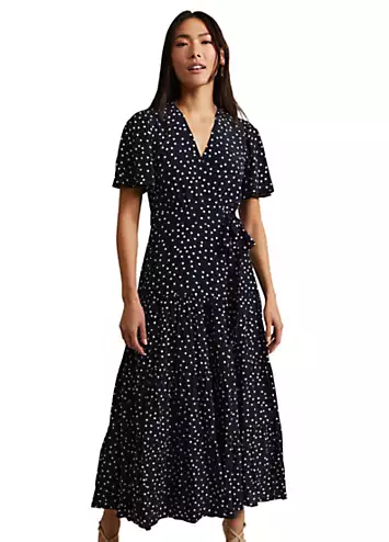 Jenna Black Spot Wrap Midaxi Dress by Phase Eight | Look Again