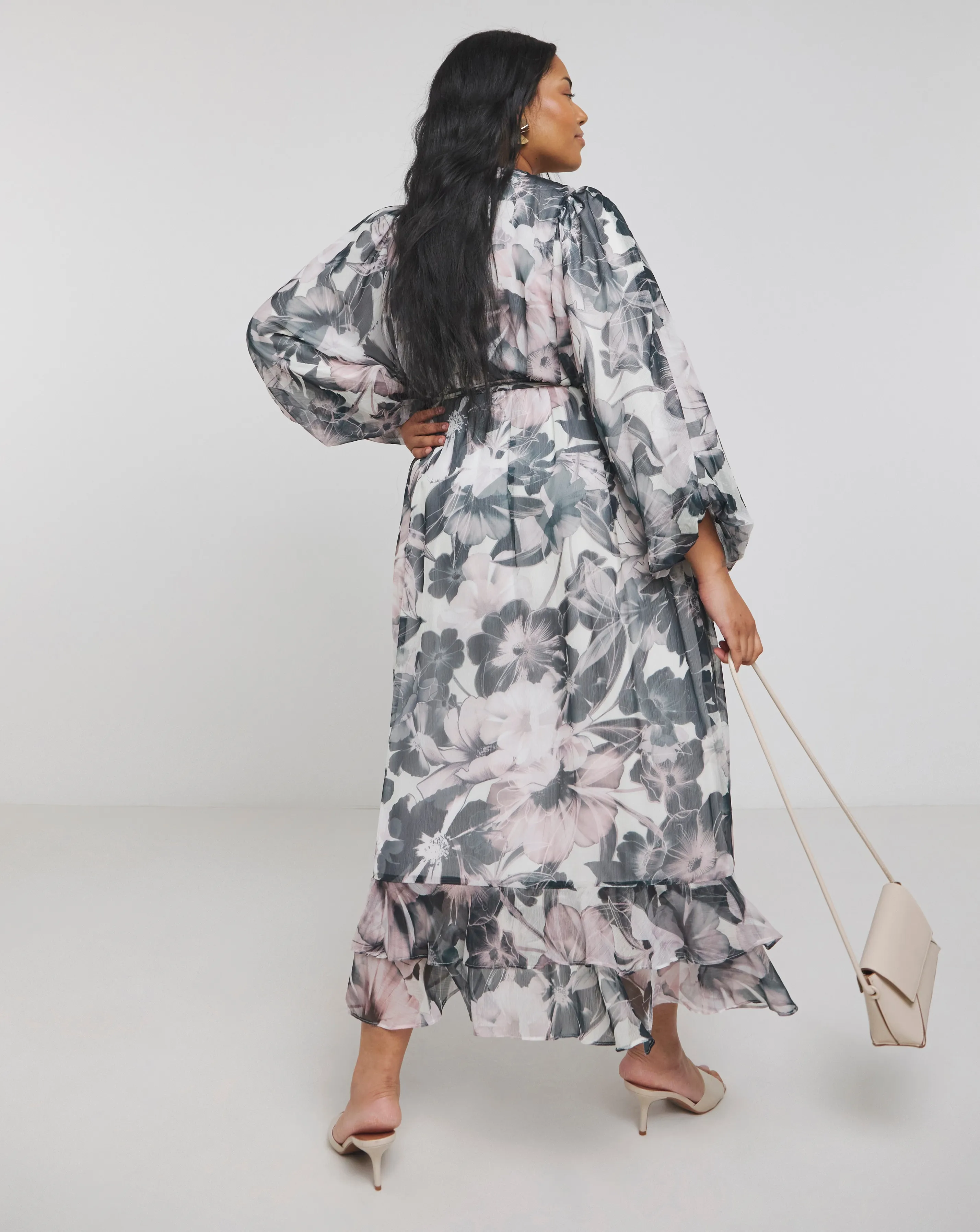 Joanna Hope Maxi Wrap Dress With Ruffles | Simply Be