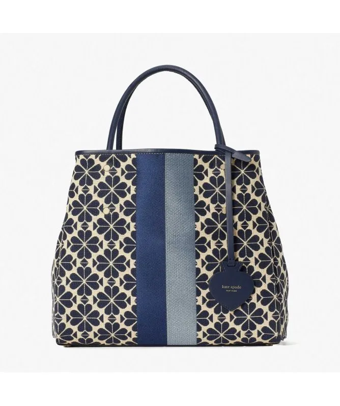 Kate Spade New York Flower Jacquard Everything Stripe Medium Tote | Blue - PXRUB271-460