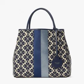 Kate Spade New York Flower Jacquard Everything Stripe Medium Tote | Blue - PXRUB271-460