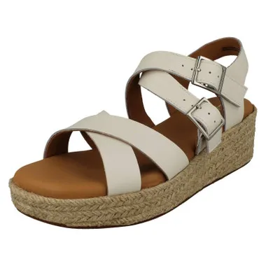 Ladies Clarks Adjustable Strappy Platform Heeled Sandals - Kimmei Buckle