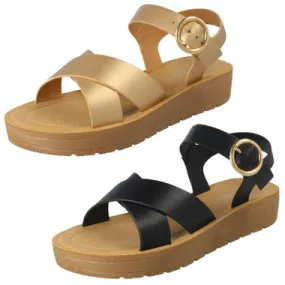 Ladies Savannah Buckle Fastening Summer Sandals F0R0446