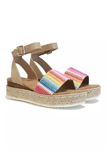 Linzi Fernley Multicoloured Strap Wedge Sandals | Grattan