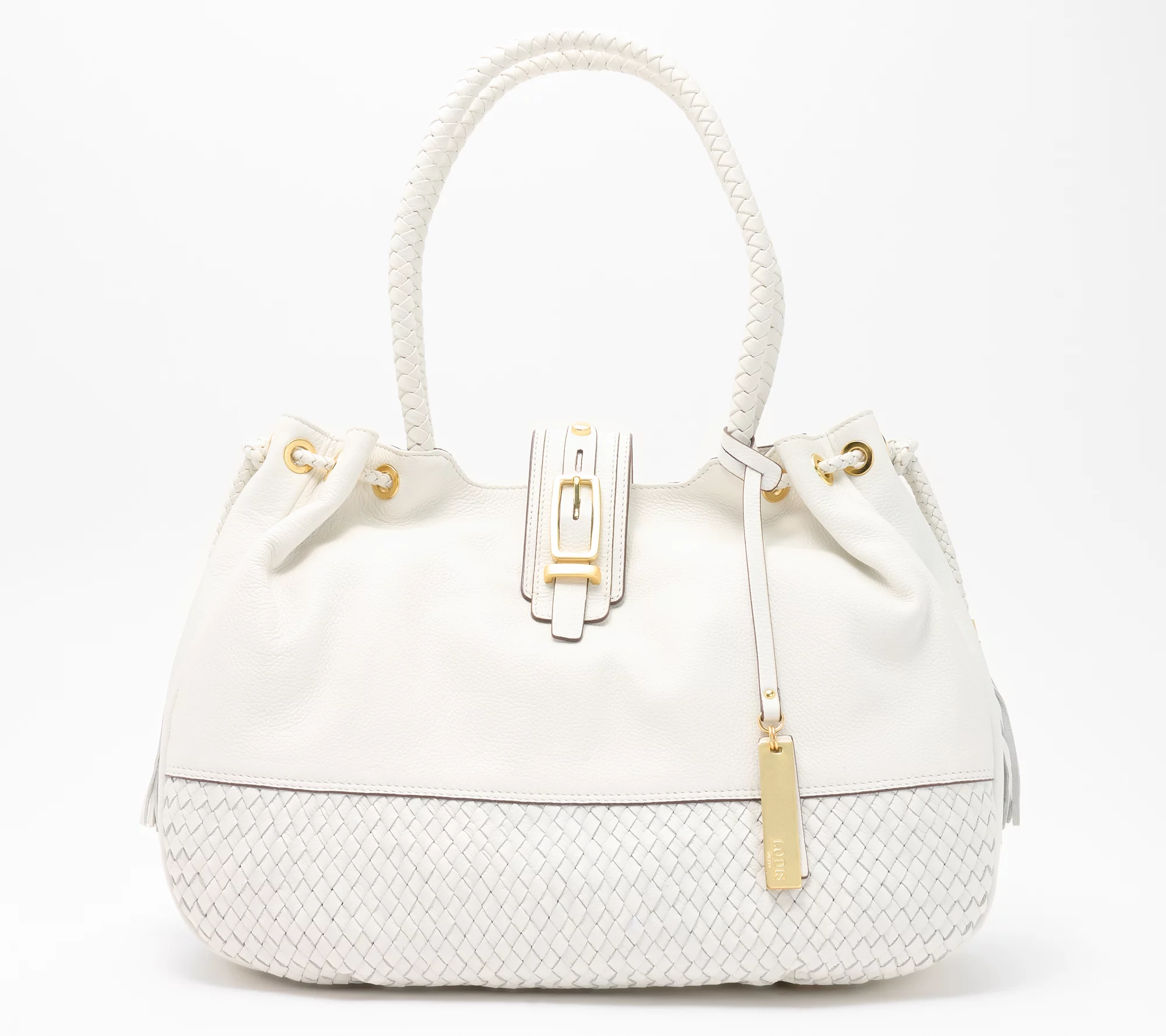 LODIS Woven Leather Cinch Amal Tote