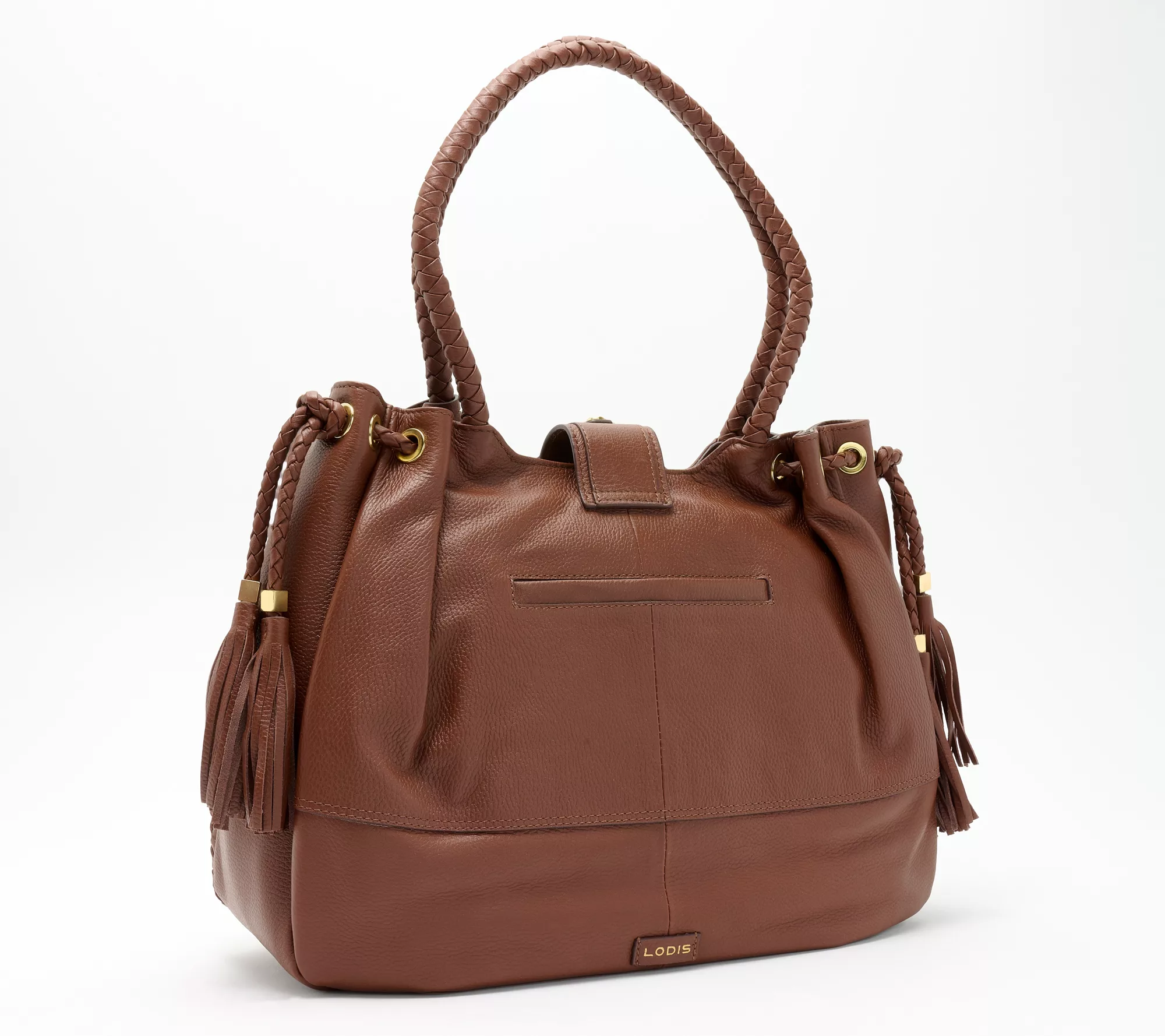 LODIS Woven Leather Cinch Amal Tote