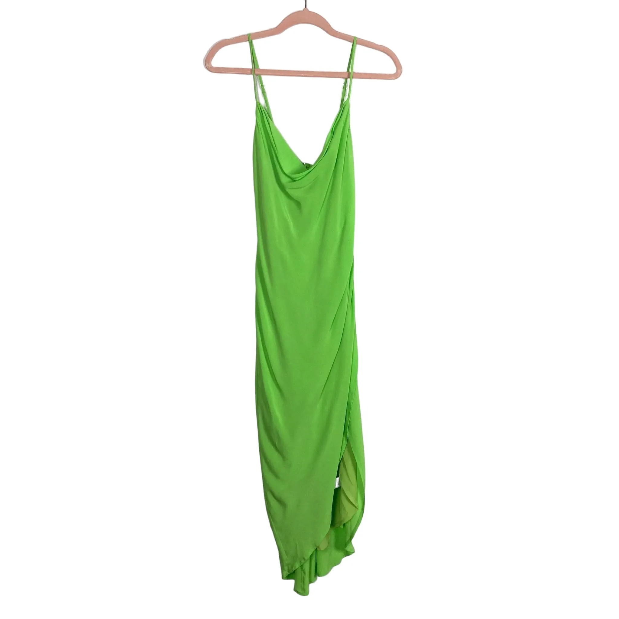 Lovers + Friends Neon Green Drape Front Faux Wrap Dress NWT- Size S