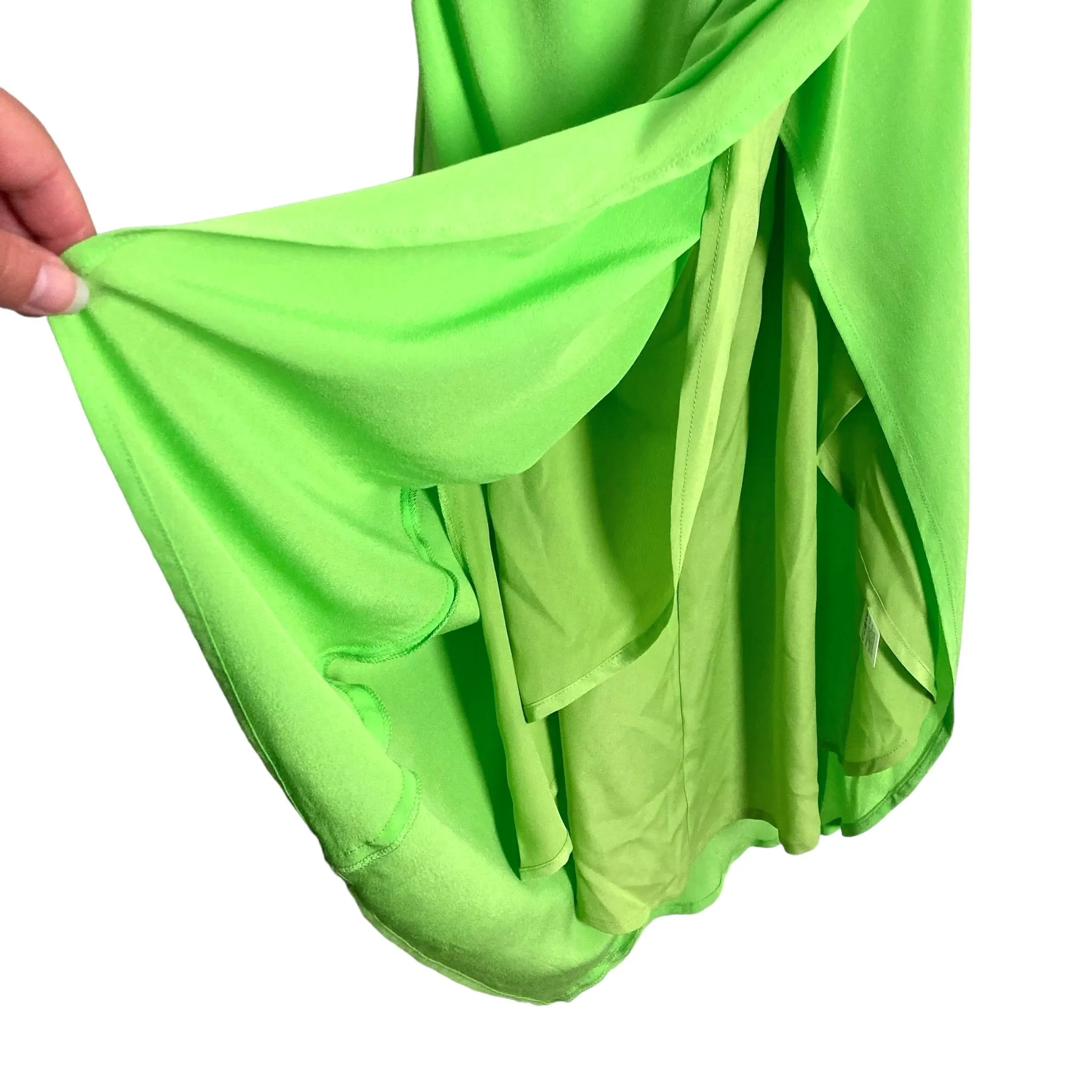 Lovers + Friends Neon Green Drape Front Faux Wrap Dress NWT- Size S