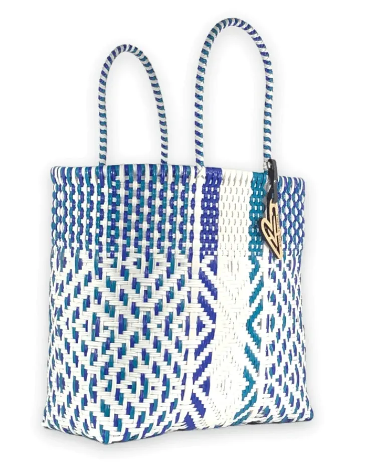 Maria Victoria Blue Parrot Handwoven Tote Large