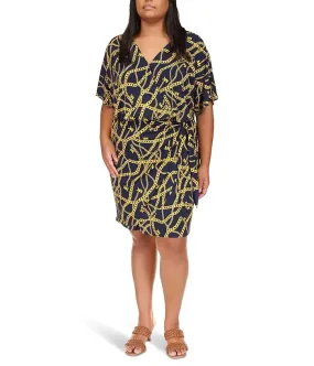 MICHAEL Michael Kors Plus Size Print Tie Faux Wrap Dress