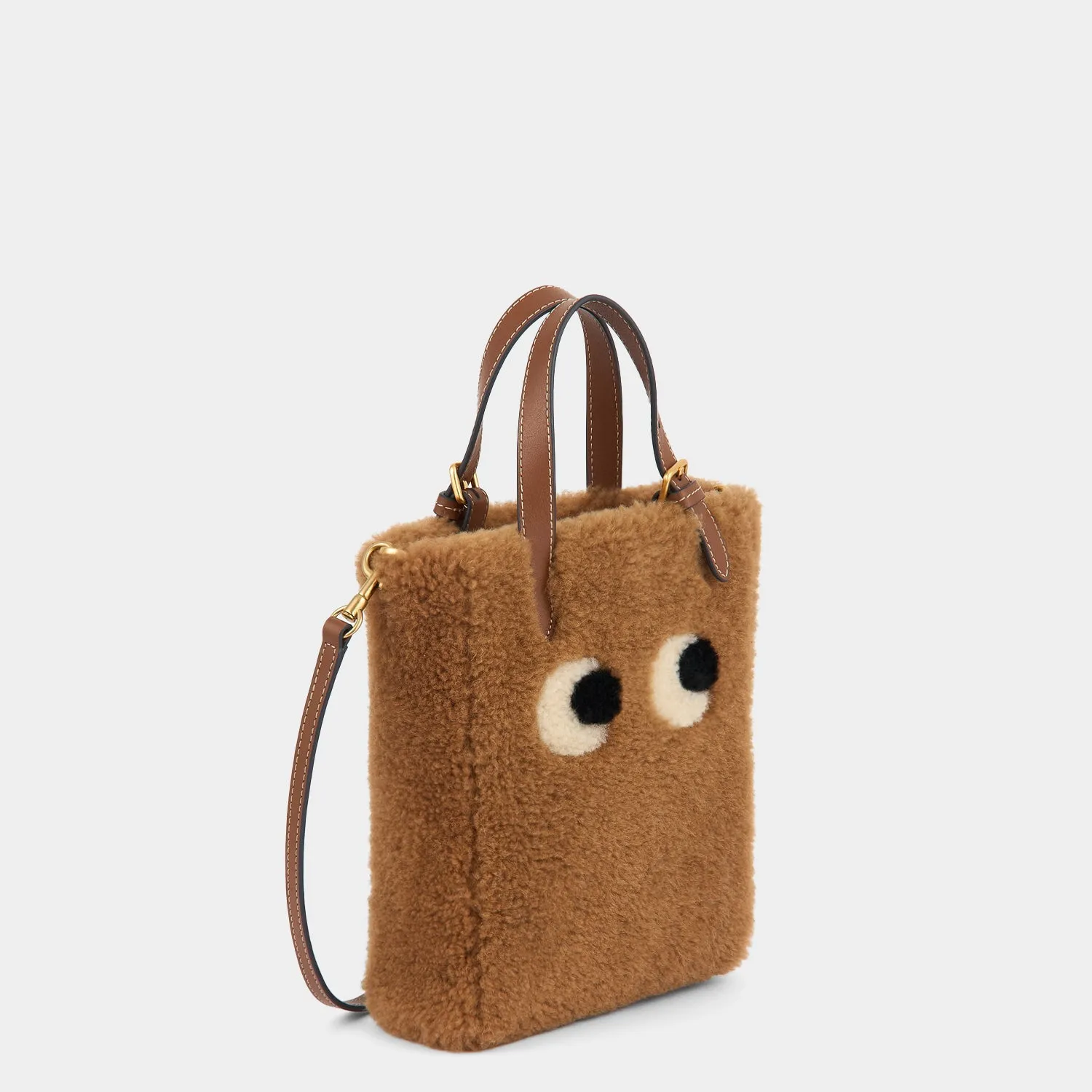 Mini N/S Eyes Shearling Cross-body Tote-              