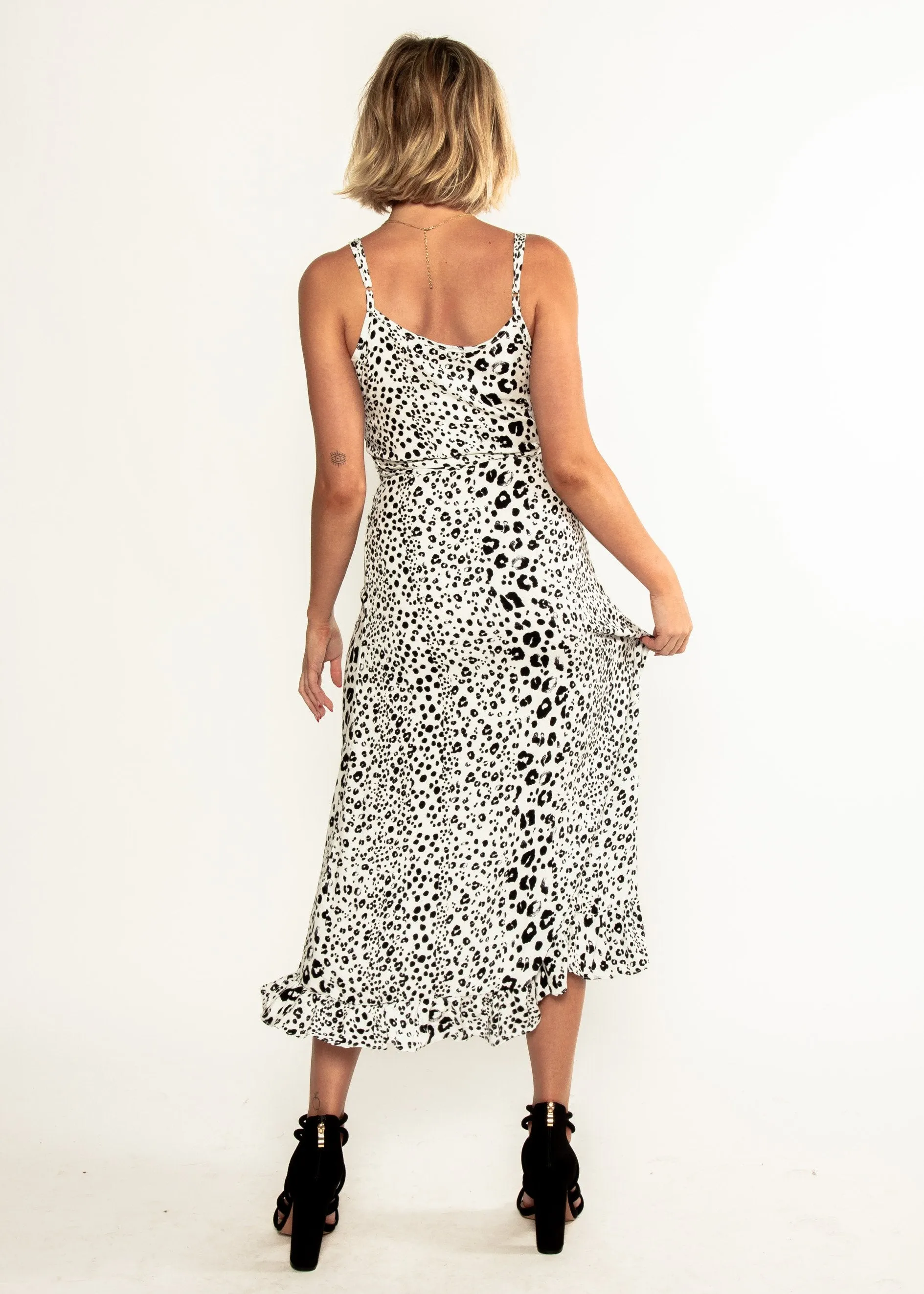 Naoise Wrap Maxi Dress - Snow Leopard