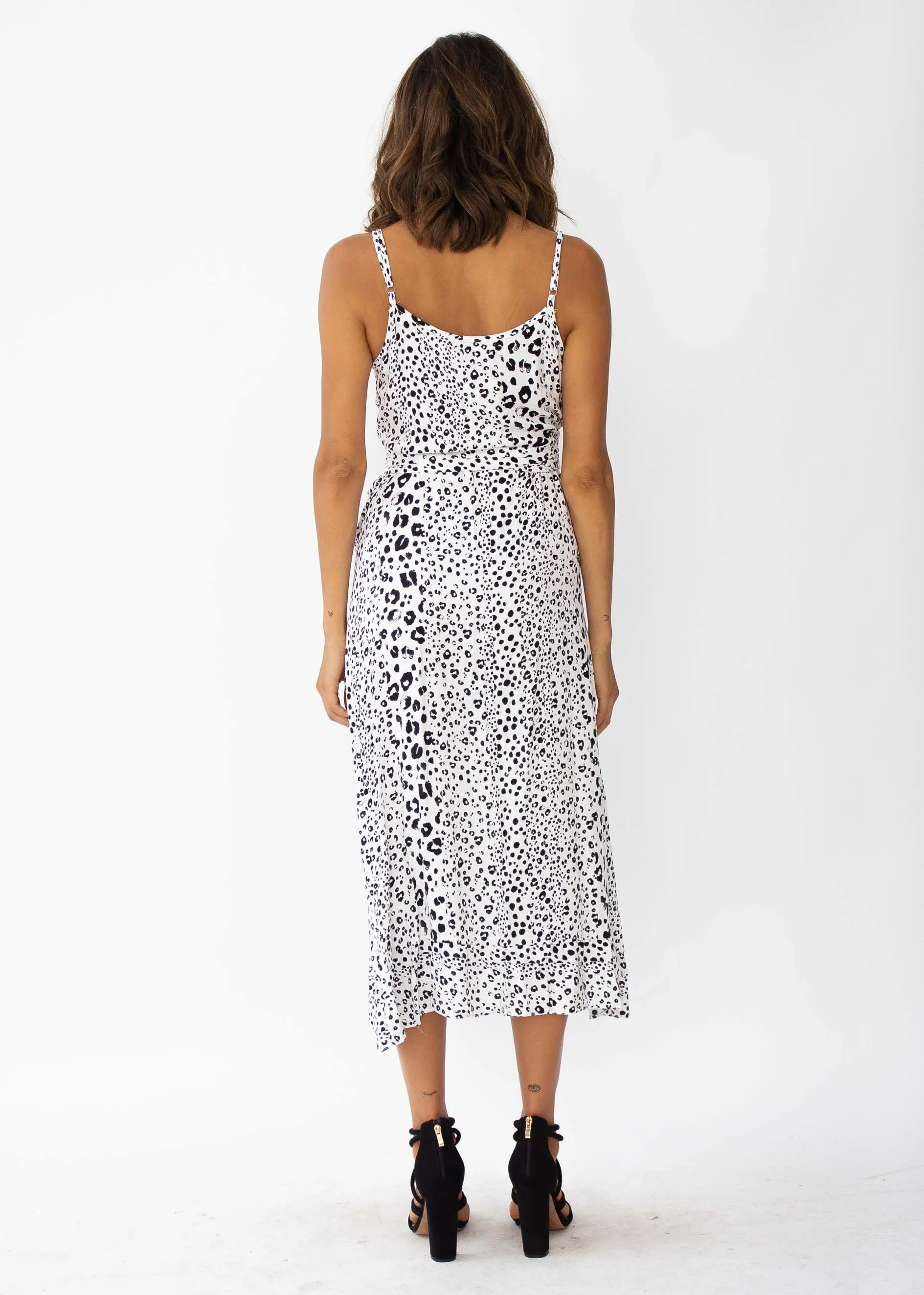 Naoise Wrap Maxi Dress - Snow Leopard